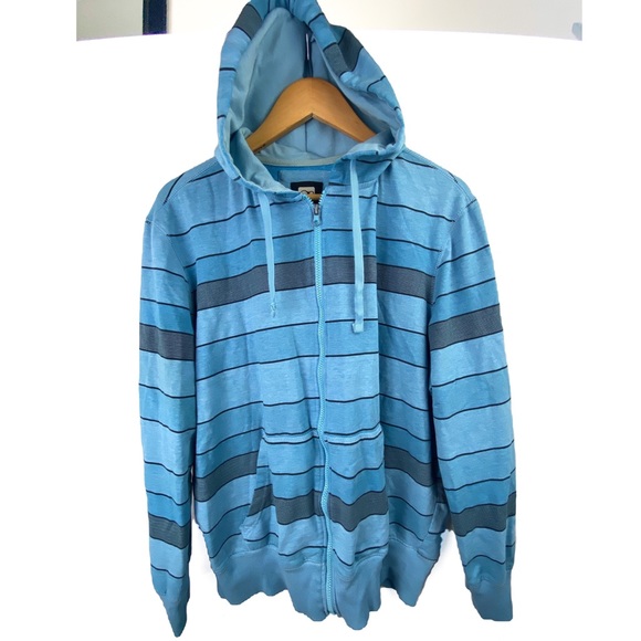blue striped hoodie